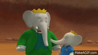 Gif animé Babar discute